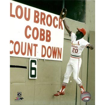 Lou Brock St. Louis Cardinals Leaping Catch 8x10 Photo