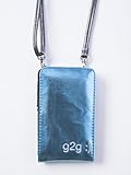 BLUE METALLIC "g2g" TRAVEL CROSS BODY BAG NECK ID CASE PDA CELL PHONE BLACK ....