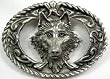 Wolf Diamondcut Pewter Buckle