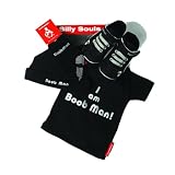 Silly Souls Boob Man 4-Piece Baby Gift Set, Black, 0-3 Months