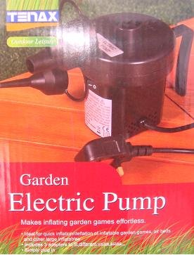 MAINS ELECTRIC AIR PUMP FOR INFLATABLES - INFLATES AND DEFLATES QUICKLY