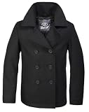 BRANDIT Pea Coat Marine Jacke Herren Navy Mantel Winterjacke Schwarz XL BRANDIT Pea Coat Marine Jacke Herren Navy Mantel Winterjacke Schwarz XL