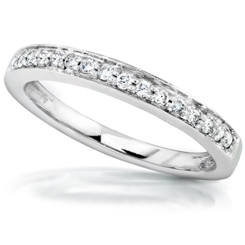 1/6 Carat TW Ladies Round Diamond Wedding Band in 14k White Gold