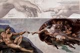 Poster, Creation of Adam by Michelangelo di Buonarotti, Final Size: 36 in X 24 in.