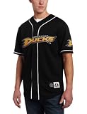 NHL Men's Anaheim Ducks Short Sleeve Button Front Replica Jersey (Pro Black/Pro White, Large)