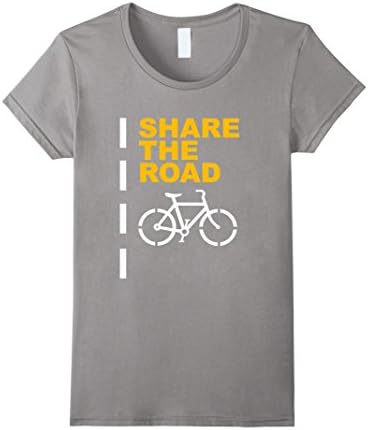 Women's Share The Road T Shirt - Cycling Shirts Large Slate