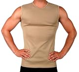 MEN'S NEW TAN RIB V-NECK MUSCLE TOP T-SHIRT GARY MAJDELL SPORT SIZE
MEDIUM