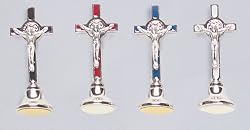 Saint Benedict Crucifix - Gold Crucifix - 1 and 3/4" Height - Self-standing - MADE IN ITALY