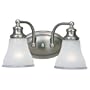 Sea Gull Lighting 40010-773 Alexandria Two-Light Vanity, Two-Tone Nickel Finish with Clear Highlighted Satin Etched Glass