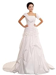 Ruched Sequined Lace One Shoulder Polyester/Taffeta/Viscose Party Dress  with a Chapel Train 