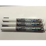 Set of 3 White Chalk Ink Pen - Fine Bullet Tip 2mm White Chalk Pen Wet Wipe Marker