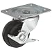 RWM Casters 31 Series Plate Caster, Swivel with Brake, Hard Rubber Wheel