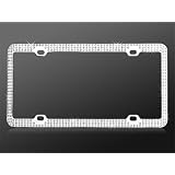 Buy Chrome Metal Car License Plate Frame with Triple Row Clear Crystals