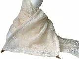 PlanetScarf's White Confetti Scarf in Burnout Velvet Finished with Charms or Cloisonne Beads