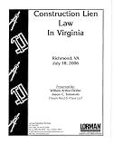 Construction Lien Law in Virginia