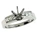 14k White Princess Cut Diamond Semi-Mount Engagement Ring - Size 7.0
