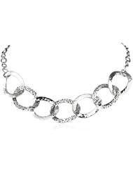 Lois Hill Large Cutout and Hammered Link Necklace