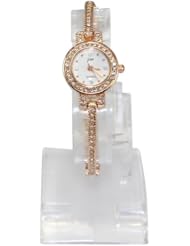 Womens Round Shaped Luxury Quartz Analog Super Watch Wristwatch Stainless Steel Top New White Dial