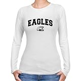 NCAA Eastern Michigan Eagles Ladies White Logo Arch Long Sleeve Slim Fit T-shirt-