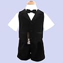 NEW BABY AND TODDLER BOY SUMMER TUXEDO SHORT SET BLACK