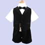 NEW BABY AND TODDLER BOY SUMMER TUXEDO SHORT SET BLACK