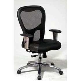 OSP ProGrid Mesh Back Desk Chairs with Leather and Mesh Seat #92606 by Office Star