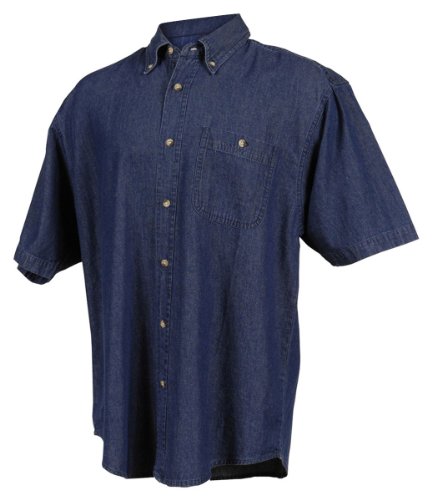 Tri-Mountain Men's 100% Cotton Scout Stonewashed Denim Shirt (3 Colors, XS-6XLT)