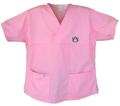Auburn Pink Scrubs Tops SHIRT -Size MED Auburn Tigers For HER -Officially Licensed NCAA College Logo Apparel Unique GIFT Ideas For Mom Nurses Ladies Students Graduation