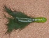 1.5 Soft Plastic Panfish Grub - (15 Pack) Avacado with various tail colors