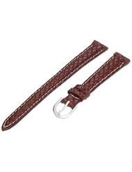 Timex Womens Q7B879 Woven Leather Calfskin 12mm Brown Replacement Band