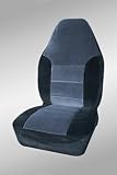Encore Sport Velour Seat Cover - 2 Front Universal Buckets - Black w/ Coal