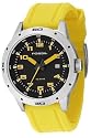 Fossil Gents Sport Yellow Silicon Strap Watch With Black Dial