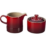 Le Creuset Stoneware Cream and Sugar Set, Cherry