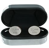 41yq PtoitL. SL160  I Love You Engraved Silver Cufflinks in Chrome Plated Case, a stylish Valentines Gift for the one you love