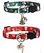 JPB Cat Collar Breakaway with Bell 2 Pack Nylon Adjustable Kitten Collars