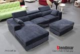 Modern Headrest Adjustable Grey Microfiber Sectional sofa JY615L