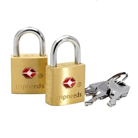 TripNeeds TSA Brass Keyed Luggage Locks, Pack of 2