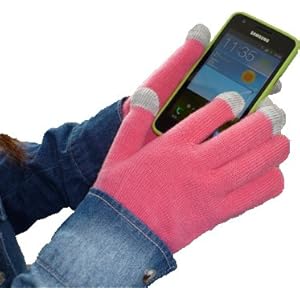 Pink Smart Texting Stylus Winter Gloves for All Touch Screen Devices (One Size fits all)