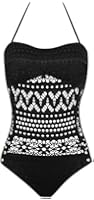 Angerella Women Retro Vintage Cute Hollow Out One Piece Bathing Suits Swimsuit