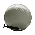 Burst Resistant Yoga/Exercise Ball with Pump, Silver 55 cm Diameter