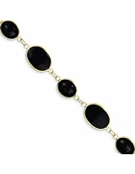 Genuine 14K Yellow Gold 8In Polished Genuine Fancy Onyx Bracelet 7 Grams Of Gold 100% Satisfaction Guaranteed.