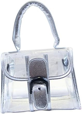 CNToWorld Fashion Candy color Crystal Cross Body Bag Tote Transparent Handbag (Silver)