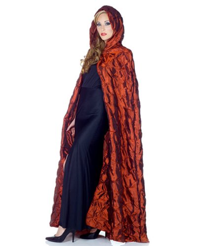 63" Red Taffeta Pin Tuck Women's Cape