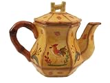 TEA FOR ONE, TEA POT BAMBOO ROOSTER SUNFLOWER