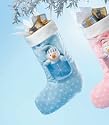 'Melton' Snowman Christmas Stocking with Toy - Baby Blue