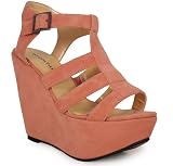 NEW LADIES WOMENS CORAL STRAPPY SUEDE PEEPTOE HIGH WEDGE HEEL PLATFORM PARTY SHOES 3-8