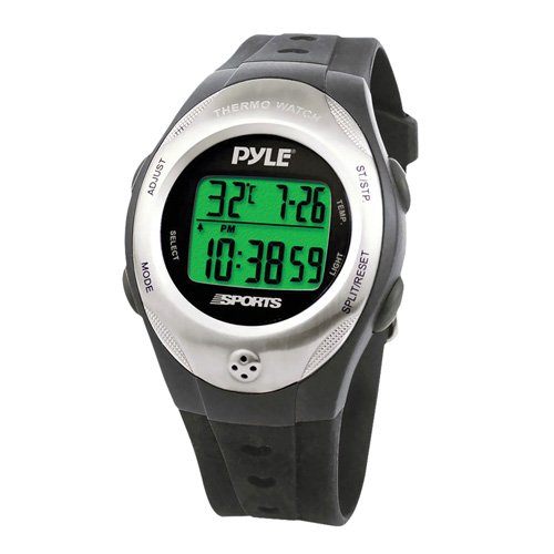 Thermo Watch w/ Thermometer, Chronograph, Countdown Timer (Black Color)