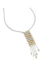 18k TWO TONE GOLD WOMENS NECKLACE LN-2244 DIAMOND 1.35CT TW