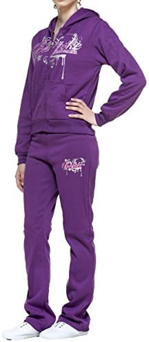 Women's Junior Fitness 2 Piece Active Wear Suit Swalosky by Gazoz Eggplant X-Large