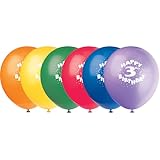 12" Happy 3rd Birthday Latex Balloons, 6ct